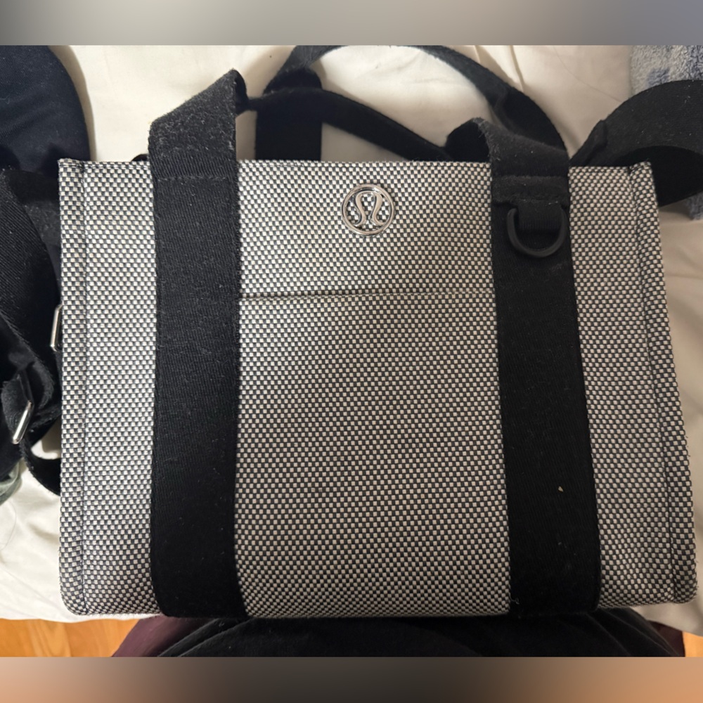 lululemon athletica Black and White Woven Tote Bag